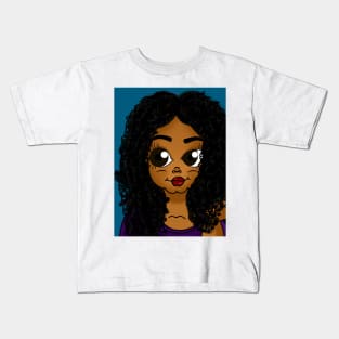 Cute black girl digital art Kids T-Shirt